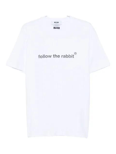 lettering-print T-shirt by MSGM
