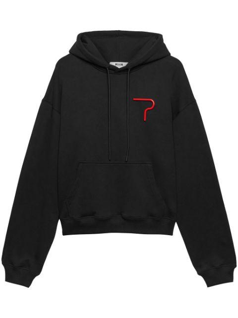 logo appliqué drawstring hoodie by MSGM