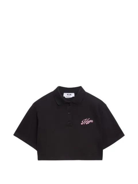 logo crop polo top by MSGM