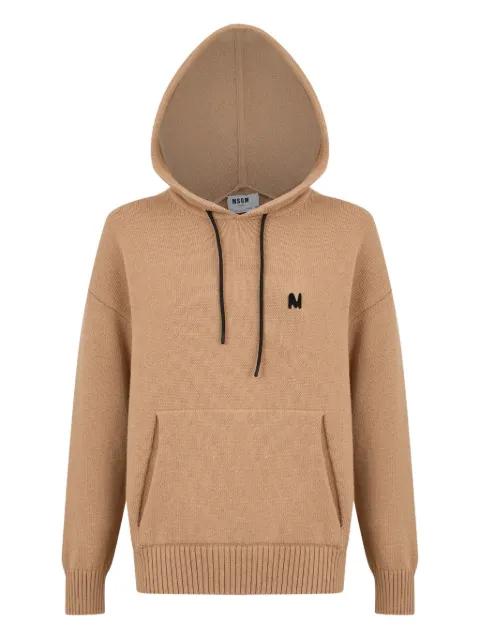 logo-detail hoodied sweater by MSGM