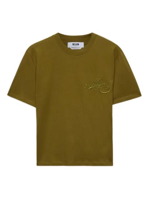 logo-embroidered T-shirt by MSGM