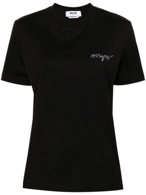 logo-embroidered T-shirt by MSGM