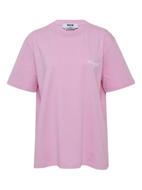 logo-embroidered T-shirt by MSGM