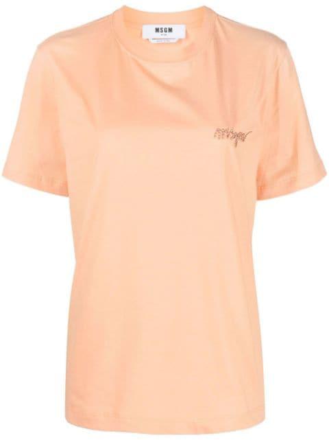 logo-embroidered cotton T-shirt by MSGM