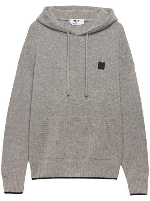 logo-embroidered hoodie by MSGM