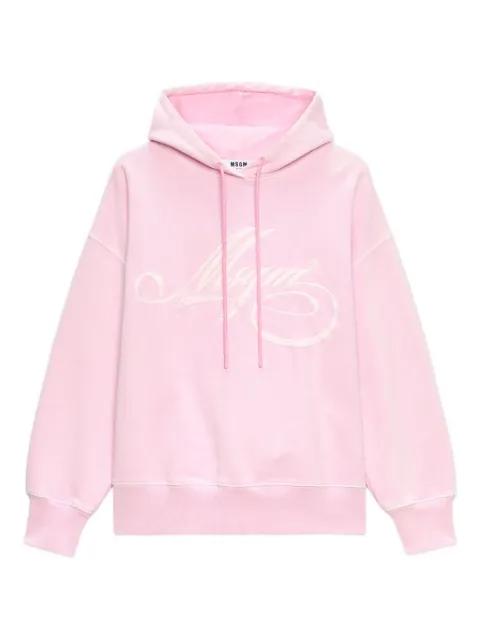 logo-embroidered hoodie by MSGM