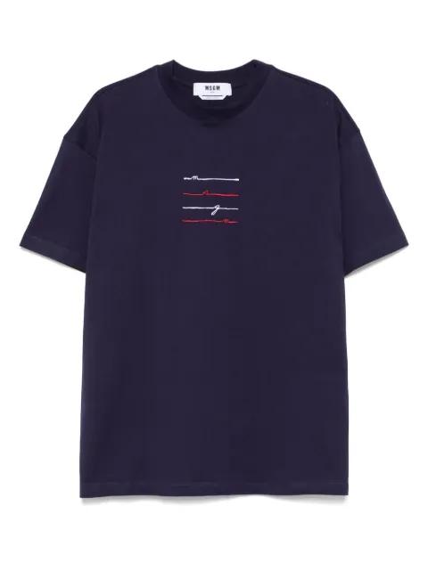 logo-embroidered jersey T-shirt by MSGM