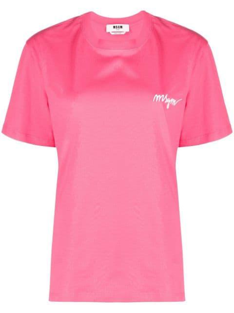 logo-embroidered short-sleeve T-shirt by MSGM