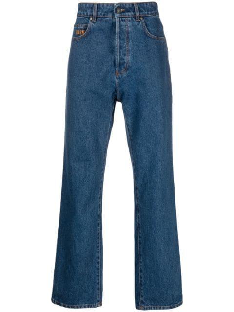 logo-embroidered straight-leg jeans by MSGM