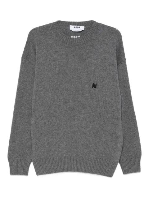 logo-embroidered wool sweater by MSGM