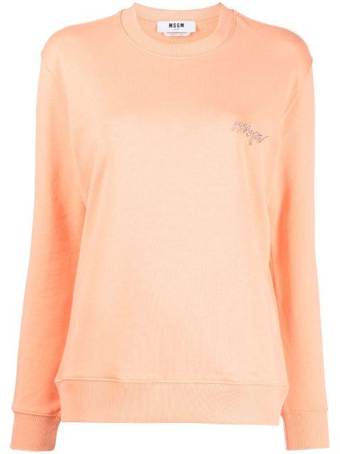 logo-embroidery cotton sweatshirt by MSGM