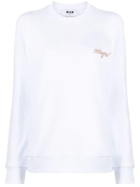 logo-embroidery cotton sweatshirt by MSGM
