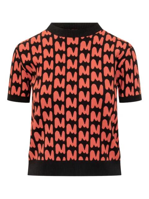 logo-jacquard short-sleeve sweater by MSGM