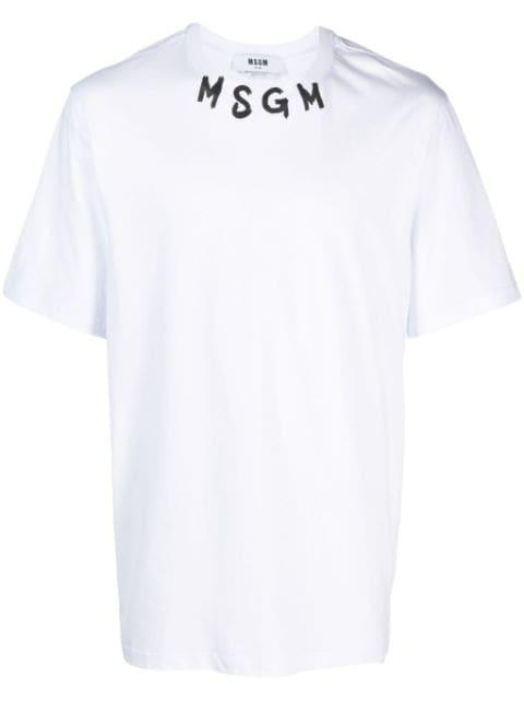 logo-lettering print cotton T-shirt by MSGM