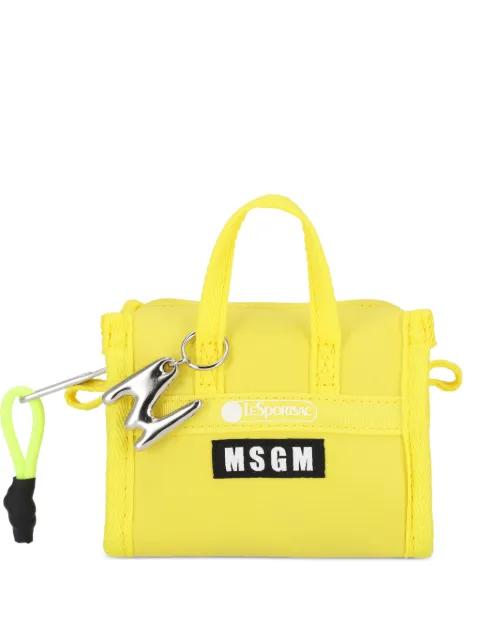 logo plaque top handle tote bag by MSGM