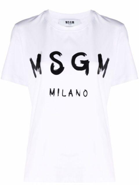 logo-print T-shirt by MSGM