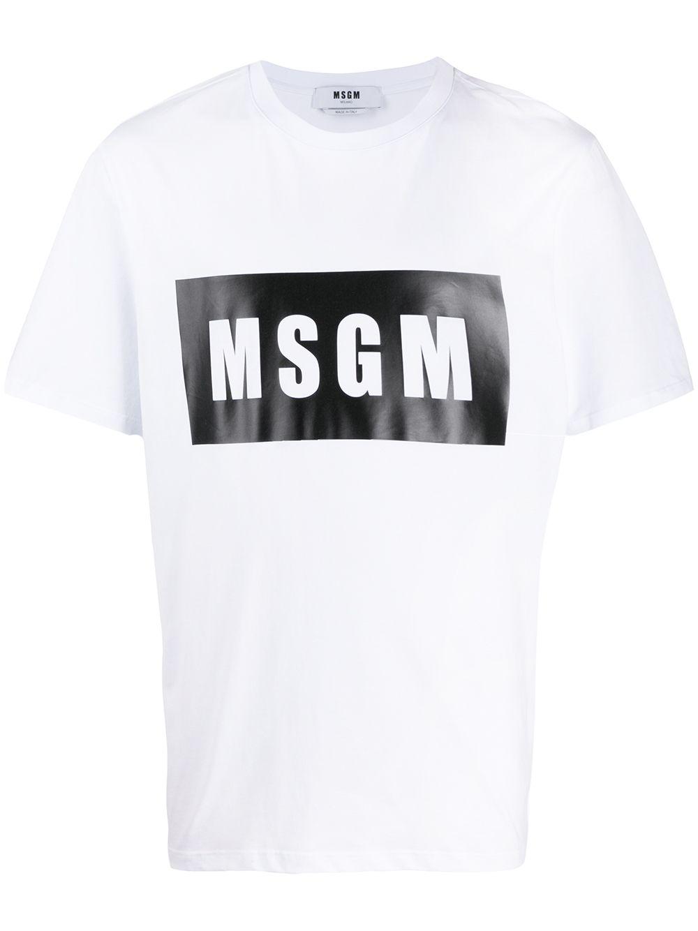 logo-print boxy T-shirt by MSGM