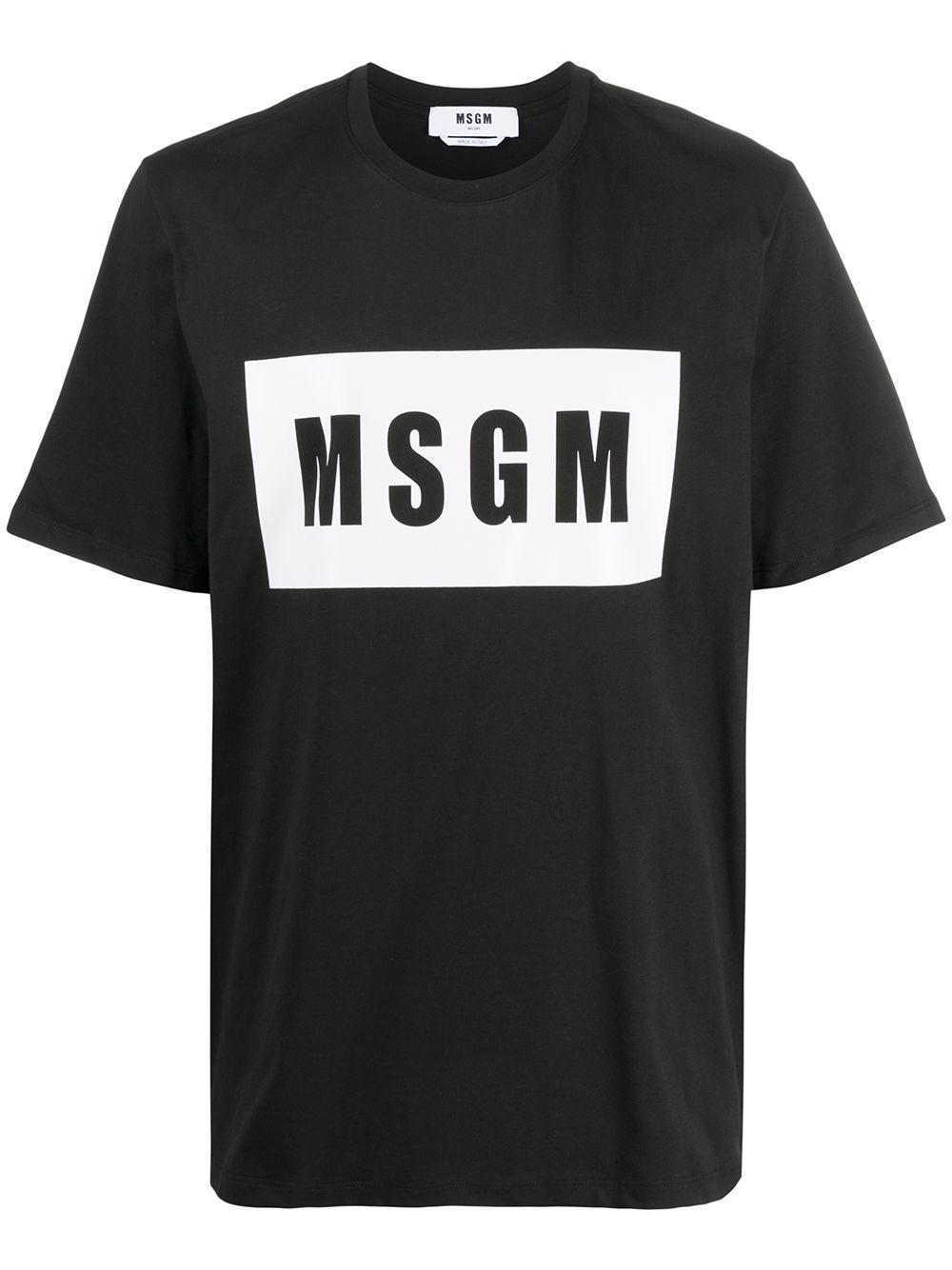 logo-print cotton T-shirt by MSGM