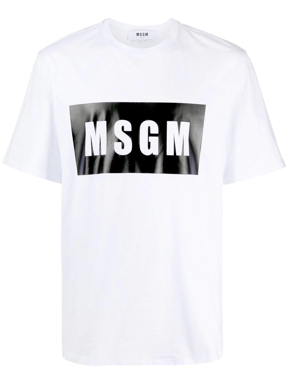 logo-print cotton T-shirt by MSGM