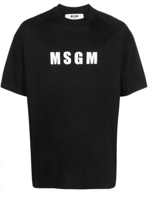 logo-print cotton T-shirt by MSGM