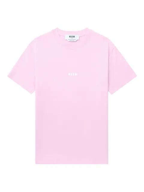 logo-print cotton T-shirt by MSGM