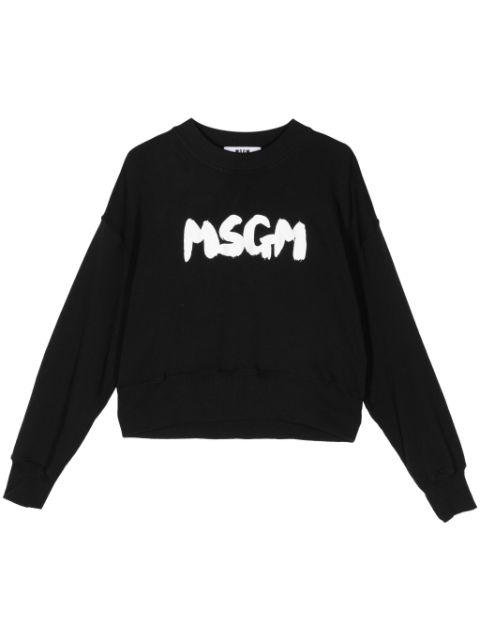 logo-print cotton jumper by MSGM