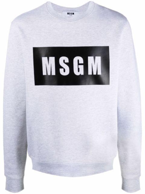 logo-print cotton sweatshirt by MSGM