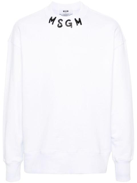 logo-print cotton sweatshirt by MSGM