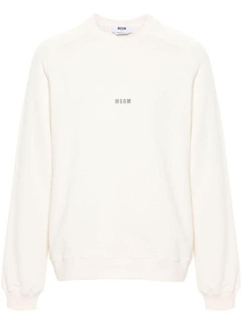 logo-print cotton sweatshirt by MSGM