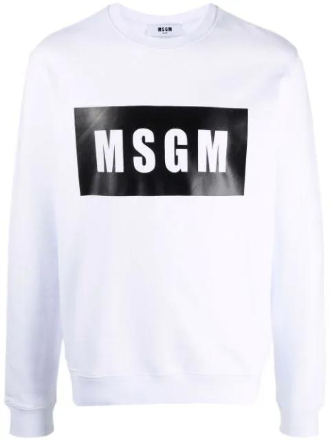 logo-print cotton sweatshirt by MSGM