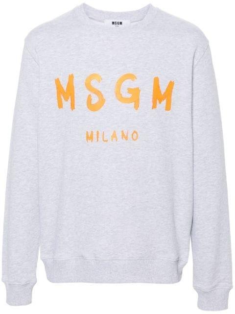 logo-print cotton sweatshirt by MSGM