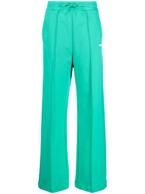 logo-print cotton track pants by MSGM