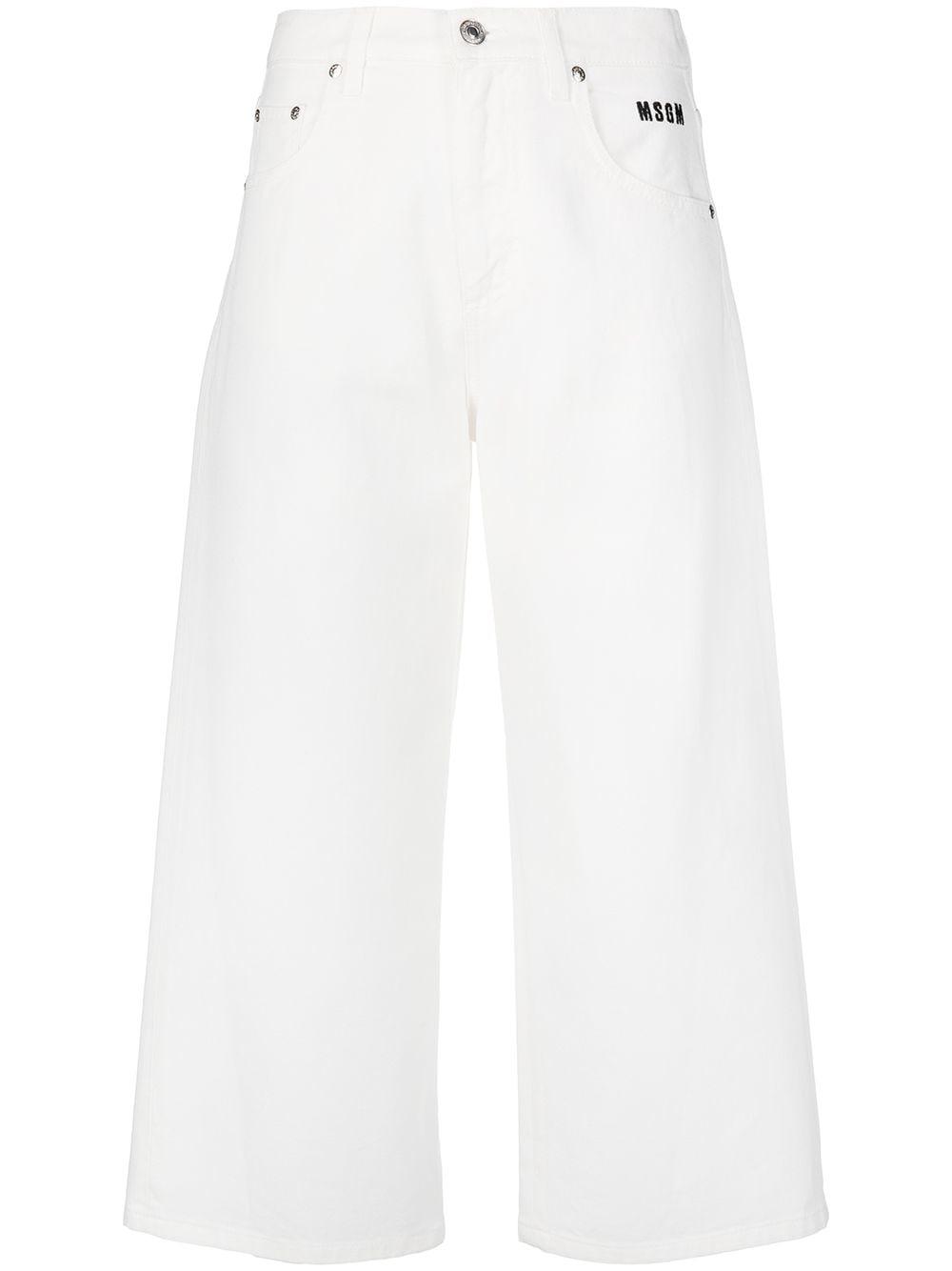 logo-print cropped jeans by MSGM