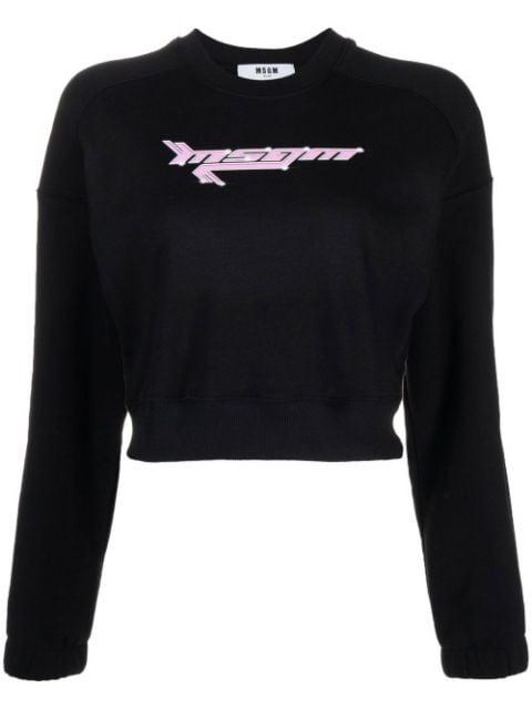 logo-print cropped sweatshirt by MSGM