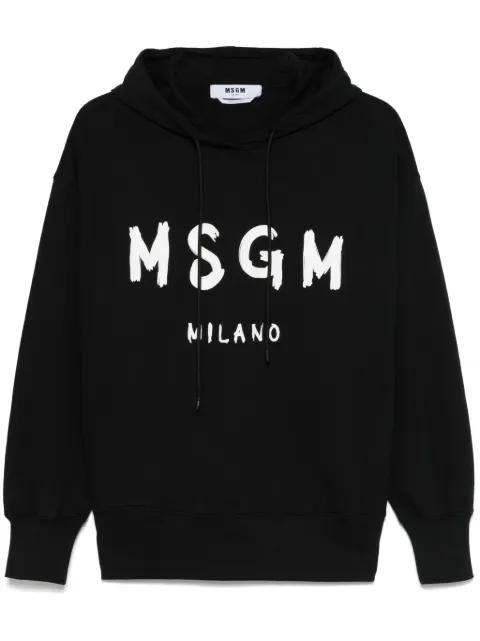 logo-print hoodie by MSGM