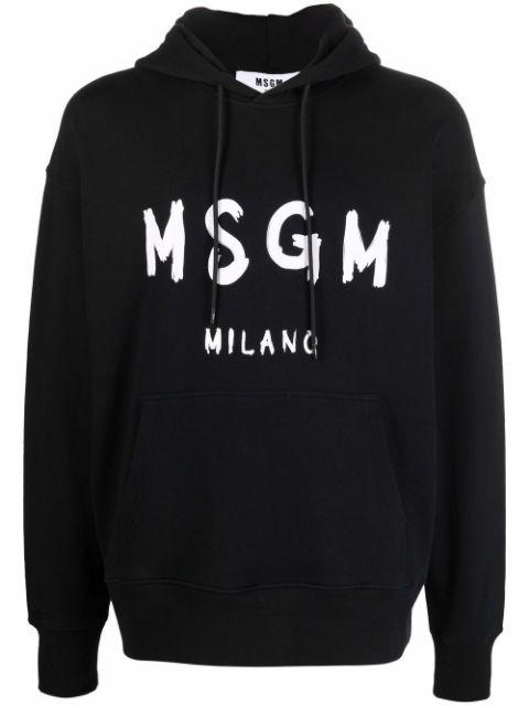 logo print hoodie by MSGM