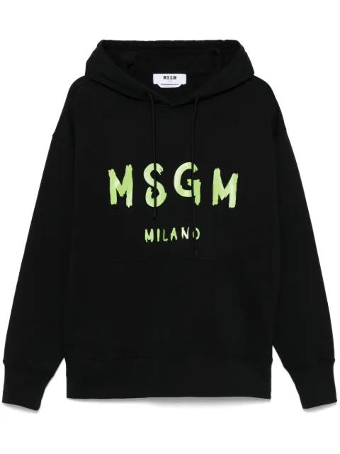 logo-print hoodie by MSGM
