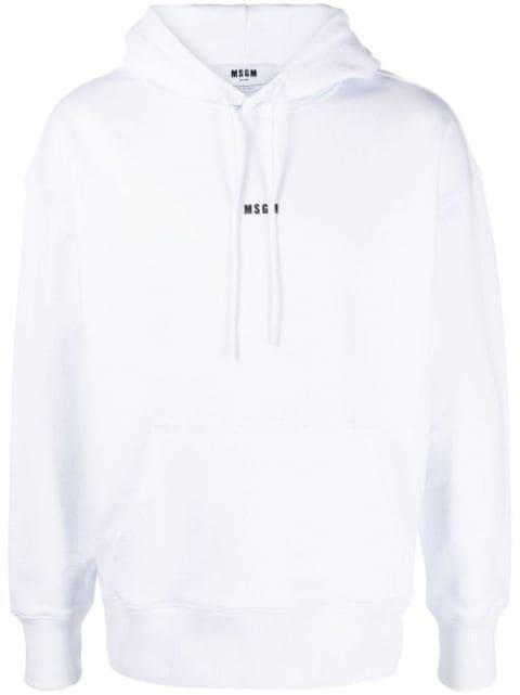 logo-print hoodie by MSGM