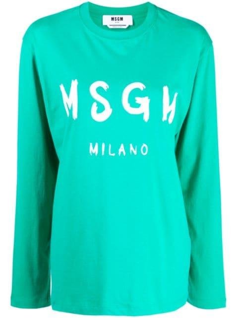 logo-print long-sleeve T-shirt by MSGM