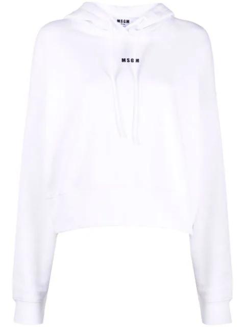 logo-print pullover hoodie by MSGM