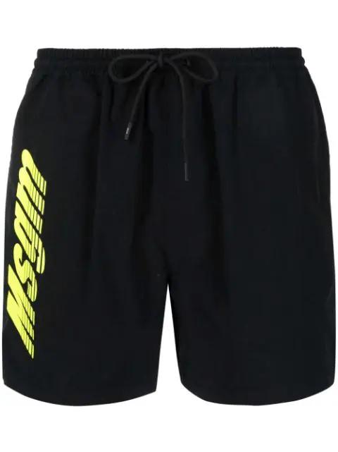 logo-print swim shorts by MSGM