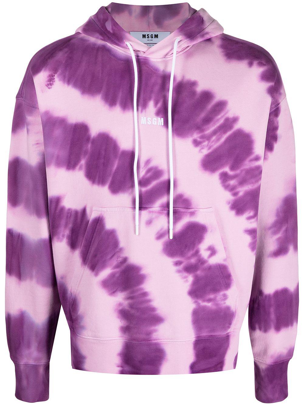 logo-print tie-dye hoodie by MSGM