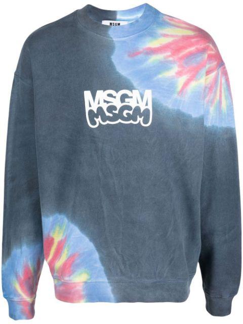 logo-print tie-dye sweatshirt by MSGM
