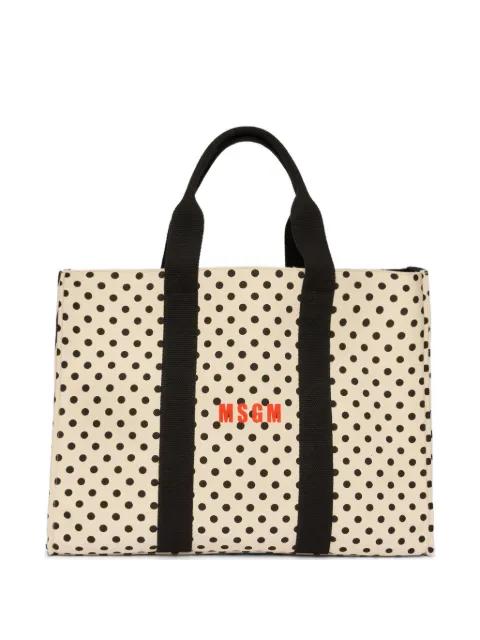 logo-print tote bag by MSGM