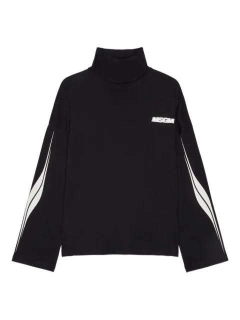 logo-print turtleneck T-shirt by MSGM