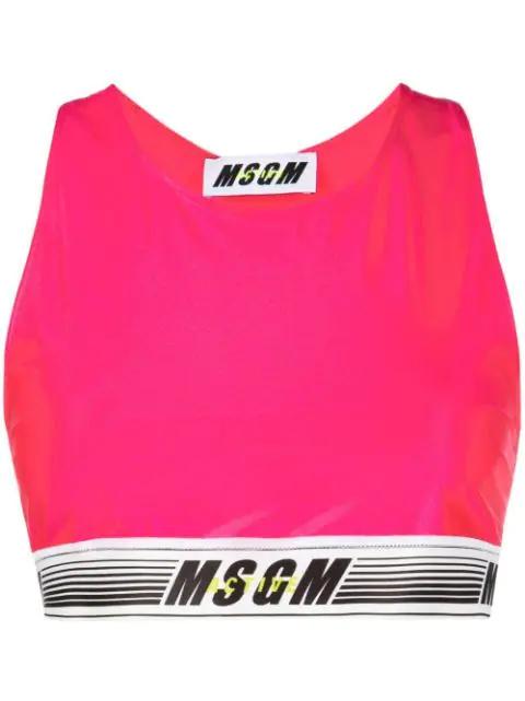 logo-underband sports bra by MSGM