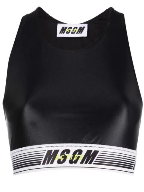 logo-underband sports bra by MSGM