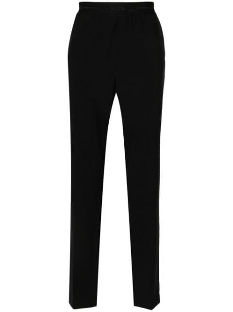 logo-waistband tapered trousers by MSGM
