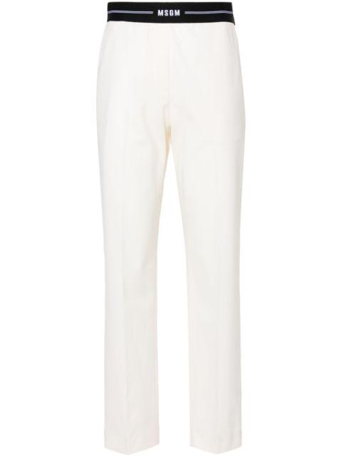 logo-waistband tapered trousers by MSGM