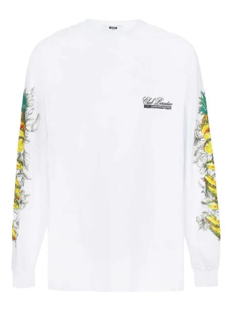 long-sleeve fruit-print T-shirt by MSGM
